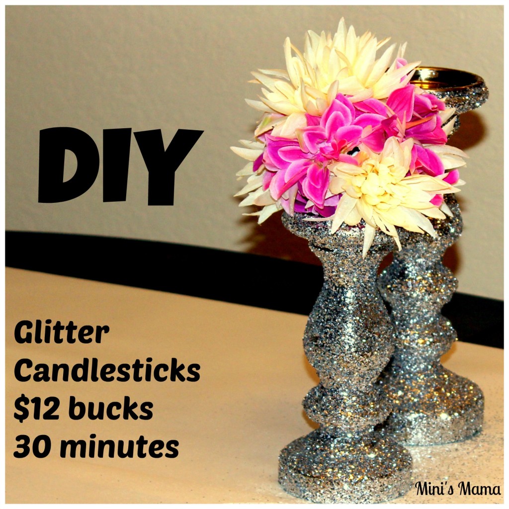 DIY candlestick glitter